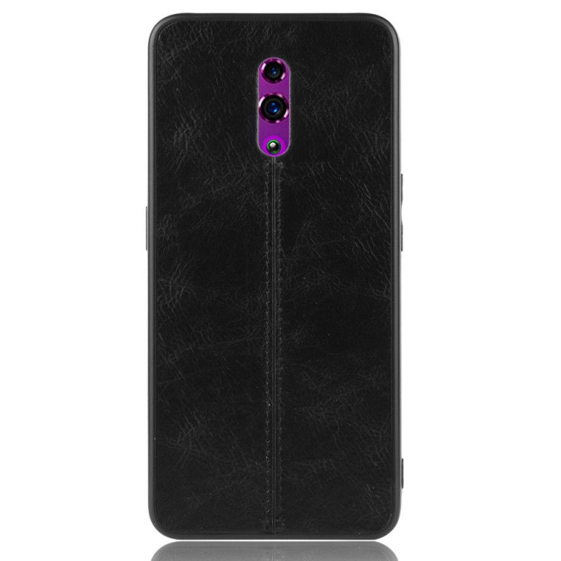 Etui Oppo Reno Czerwony Czarny Szwy W Stylu Skóry