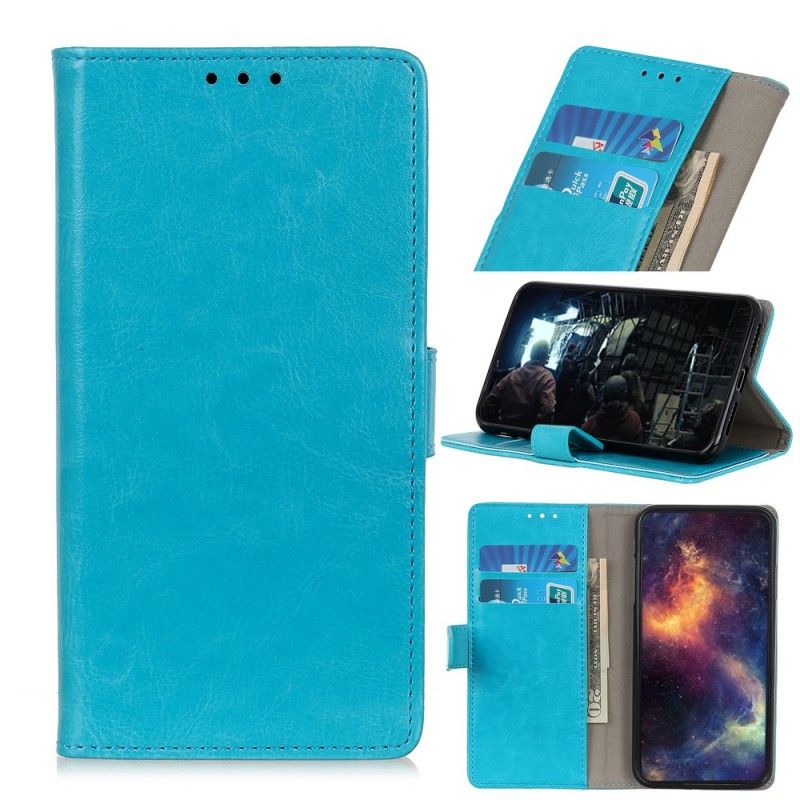 Etui Folio Xiaomi Mi 9T / Mi 9T Pro Biały Czarny Efekt Skóry Z Lekkim Połyskiem Etui Ochronne