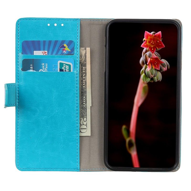 Etui Folio Xiaomi Mi 9T / Mi 9T Pro Biały Czarny Efekt Skóry Z Lekkim Połyskiem Etui Ochronne