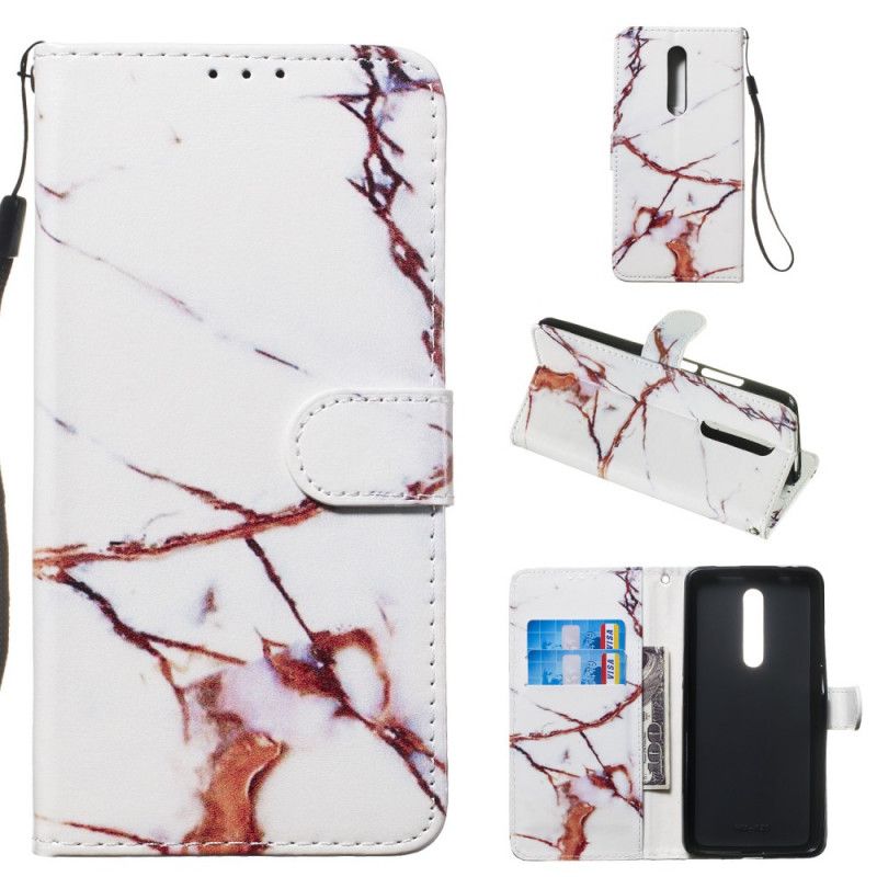 Etui Folio Xiaomi Mi 9T / Mi 9T Pro Biały Pojedynczy Marmur Etui Ochronne