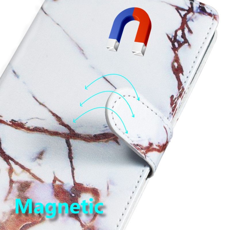 Etui Folio Xiaomi Mi 9T / Mi 9T Pro Biały Pojedynczy Marmur Etui Ochronne