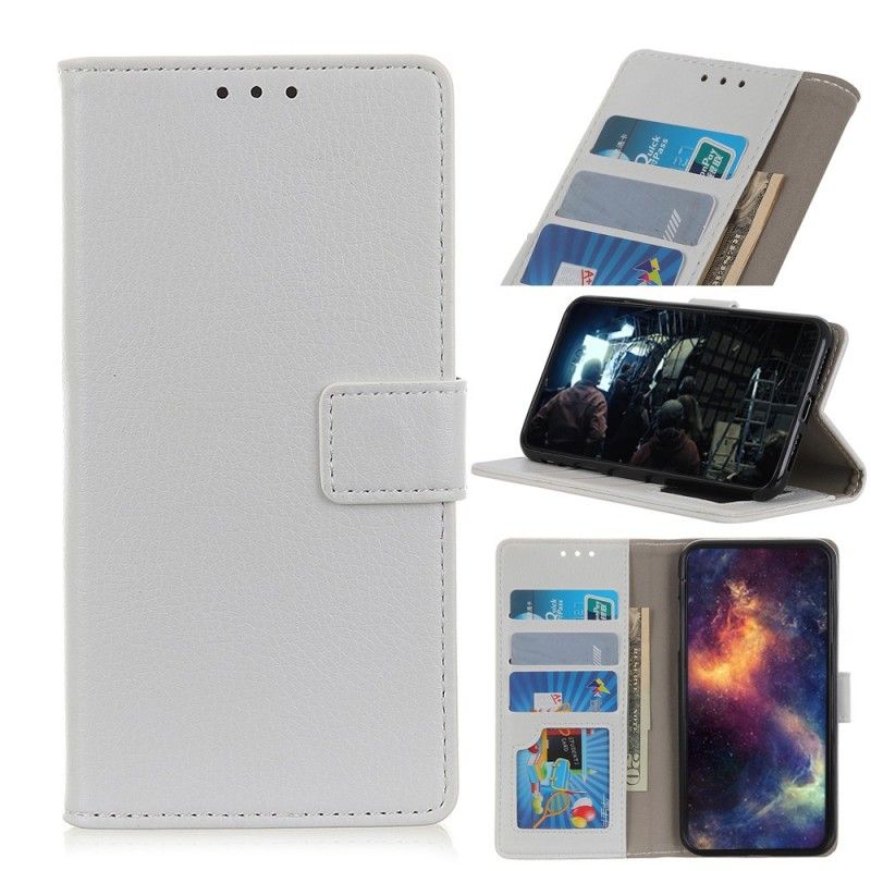 Etui Folio Xiaomi Mi 9T / Mi 9T Pro Biały Szyty Efekt Skóry Liczi