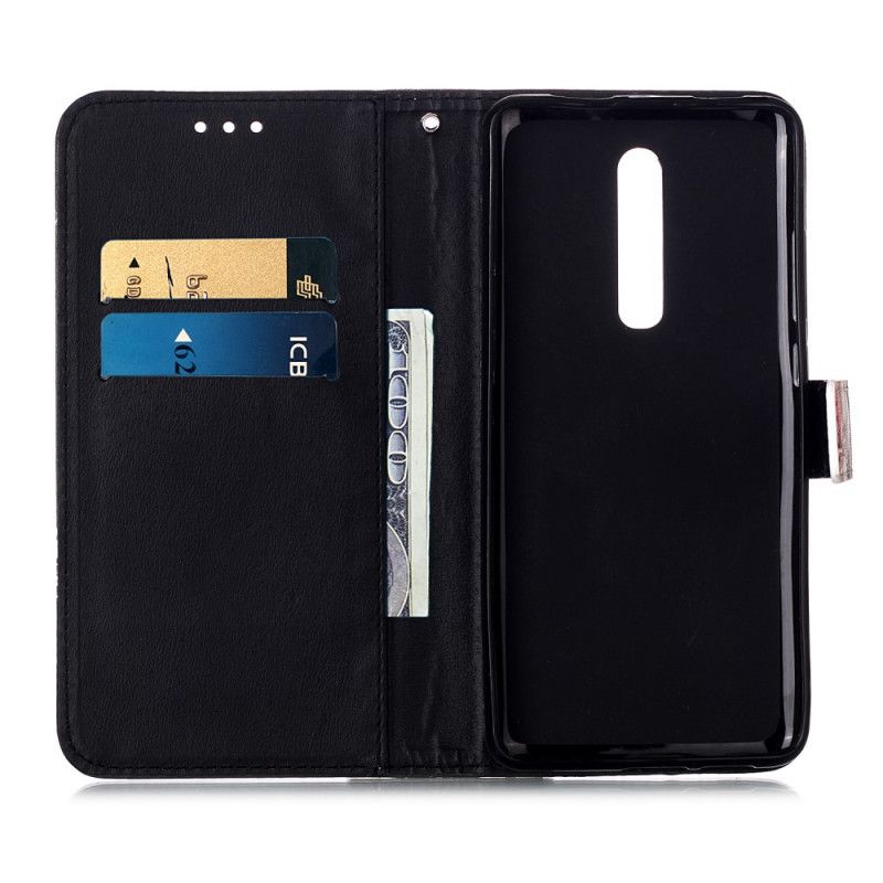 Etui Folio Xiaomi Mi 9T / Mi 9T Pro Czarna Róża Z Paskiem Etui Ochronne