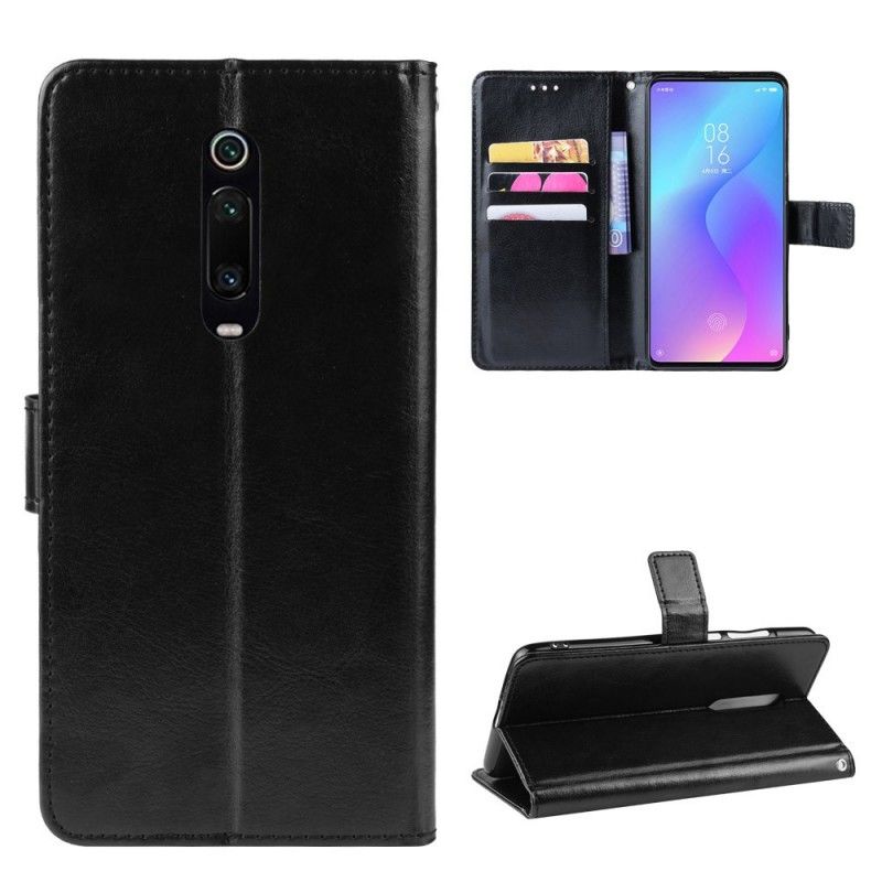 Etui Folio Xiaomi Mi 9T / Mi 9T Pro Czarny Efektowna Sztuczna Skóra