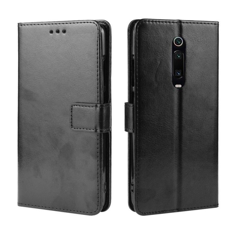 Etui Folio Xiaomi Mi 9T / Mi 9T Pro Czarny Efektowna Sztuczna Skóra