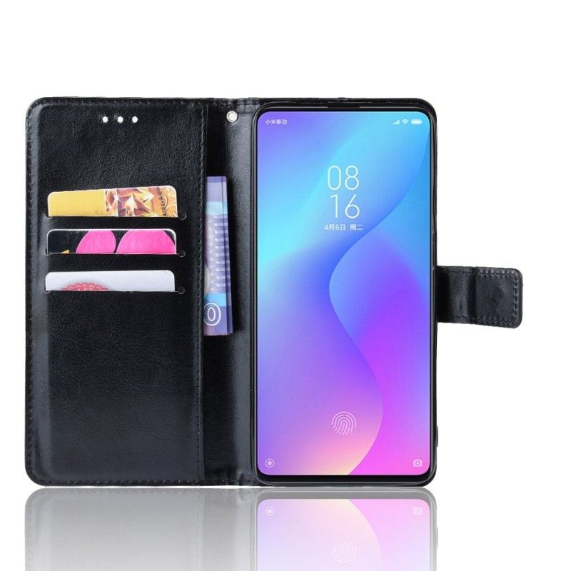 Etui Folio Xiaomi Mi 9T / Mi 9T Pro Czarny Efektowna Sztuczna Skóra