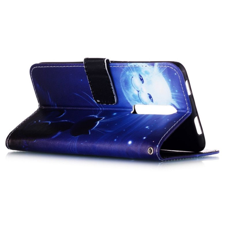 Etui Folio Xiaomi Mi 9T / Mi 9T Pro Księżycowy Kot Ze Stringami