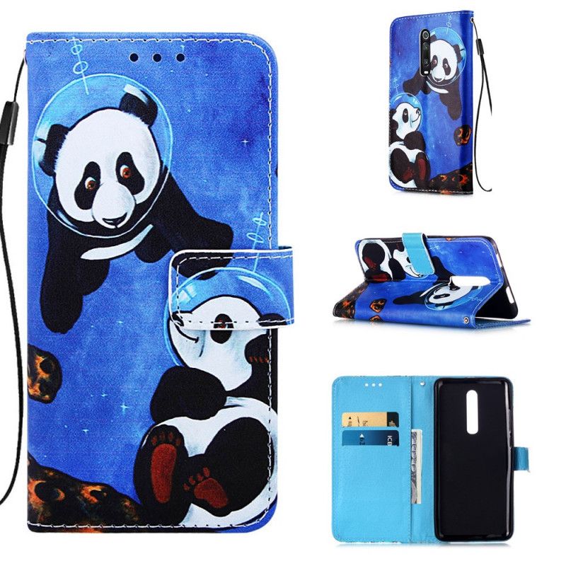 Etui Folio Xiaomi Mi 9T / Mi 9T Pro Pandy Kosmonauci W Stringach Etui Ochronne