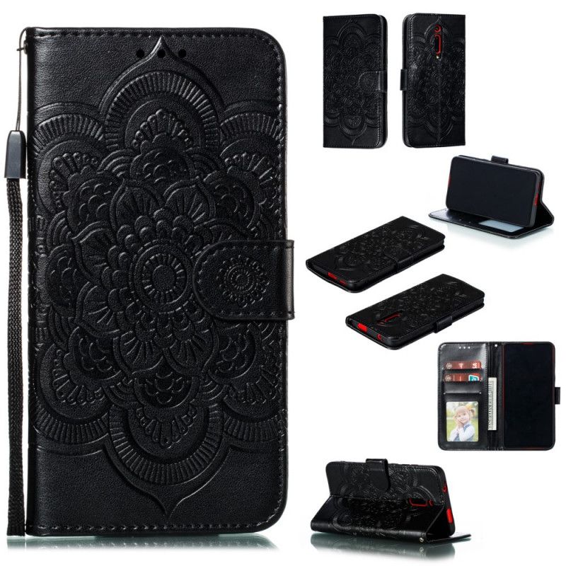 Etui Folio Xiaomi Mi 9T / Mi 9T Pro Szary Czarny Cała Mandala Etui Ochronne