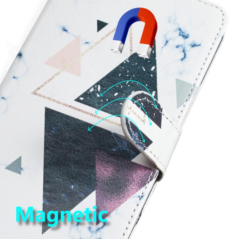 Etui Folio Xiaomi Mi 9T / Mi 9T Pro Trójkąty Na Marmurze Etui Ochronne