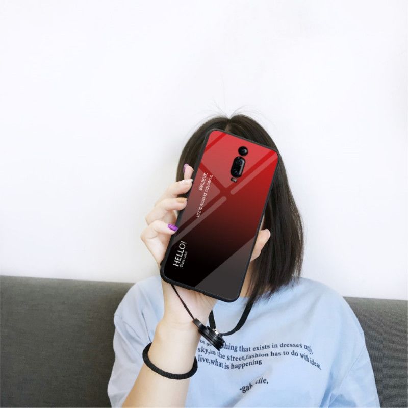 Etui Xiaomi Mi 9T / Mi 9T Pro Biały Czarny Witam Szkło Hartowane