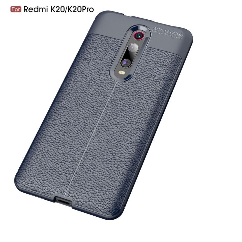 Etui Xiaomi Mi 9T / Mi 9T Pro Efekt Skóry Z Podwójną Linią Liczi Etui Ochronne