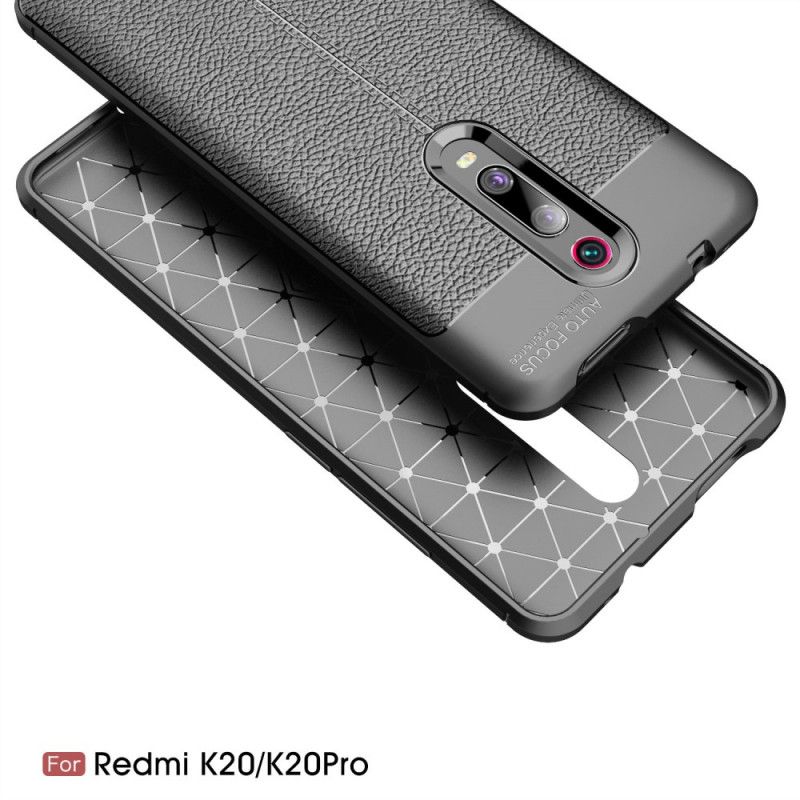 Etui Xiaomi Mi 9T / Mi 9T Pro Efekt Skóry Z Podwójną Linią Liczi Etui Ochronne