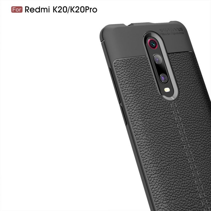 Etui Xiaomi Mi 9T / Mi 9T Pro Efekt Skóry Z Podwójną Linią Liczi Etui Ochronne