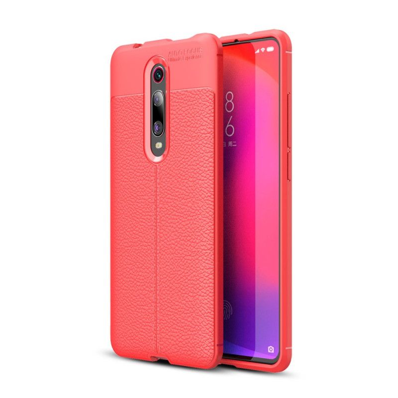 Etui Xiaomi Mi 9T / Mi 9T Pro Efekt Skóry Z Podwójną Linią Liczi Etui Ochronne