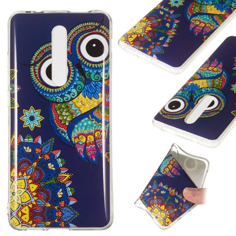 Etui Xiaomi Mi 9T / Mi 9T Pro Fluorescencyjna Sowa Mandala Etui Ochronne