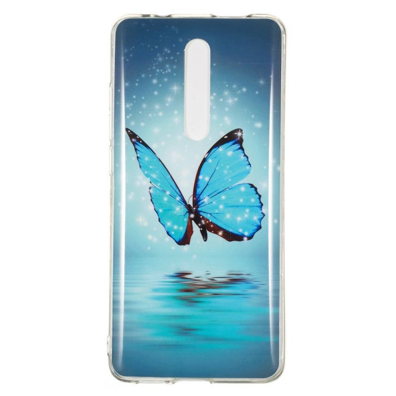 Etui Xiaomi Mi 9T / Mi 9T Pro Fluorescencyjny Niebieski Motyl