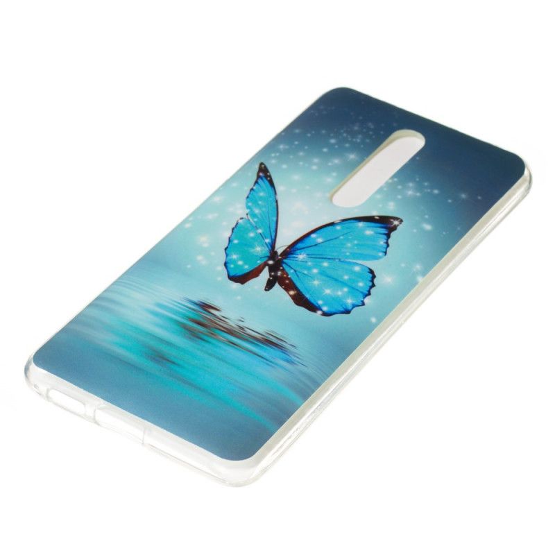 Etui Xiaomi Mi 9T / Mi 9T Pro Fluorescencyjny Niebieski Motyl