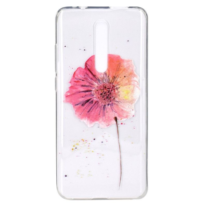 Etui Xiaomi Mi 9T / Mi 9T Pro Przezroczysty Mak Akwarela Etui Ochronne