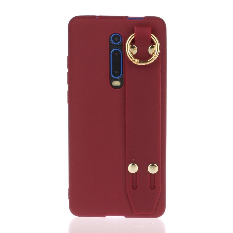 Etui Xiaomi Mi 9T / Mi 9T Pro Silikon Z Paskiem Podtrzymującym Etui Ochronne