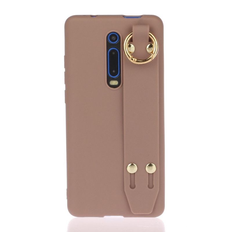 Etui Xiaomi Mi 9T / Mi 9T Pro Silikon Z Paskiem Podtrzymującym Etui Ochronne