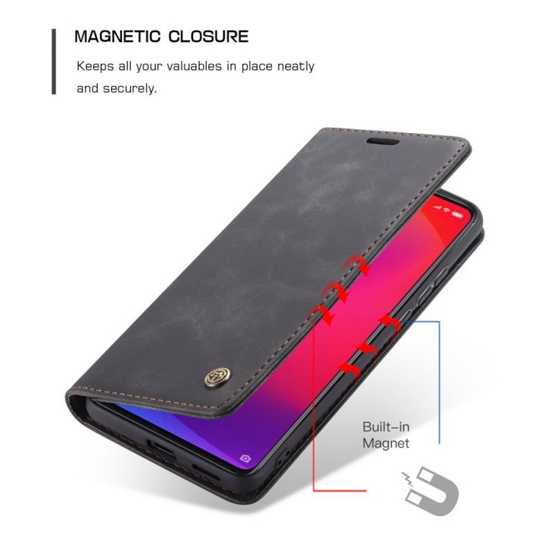 Flip Kotelot Xiaomi Mi 9T / Mi 9T Pro Czerwony Czarny Etui Z Imitacji Skóry