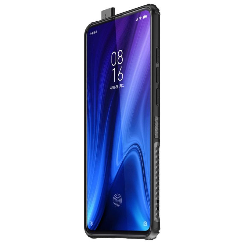 Futerały Xiaomi Mi 9T / Mi 9T Pro Granatowy Czarny Pierścionek Z Wysokiej Jakości Metalu I Imitacji Skóry