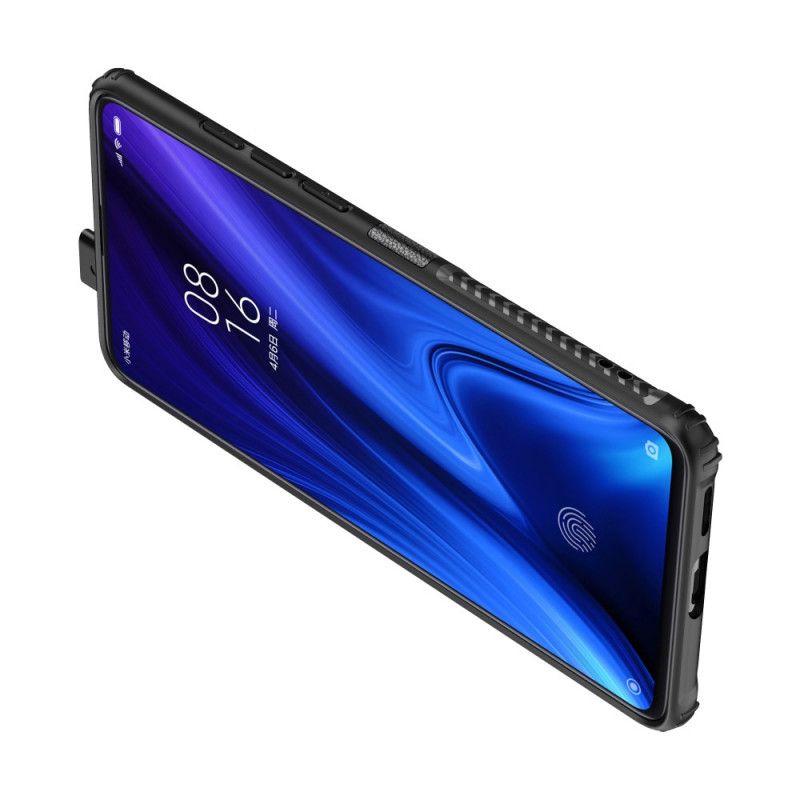 Futerały Xiaomi Mi 9T / Mi 9T Pro Granatowy Czarny Pierścionek Z Wysokiej Jakości Metalu I Imitacji Skóry