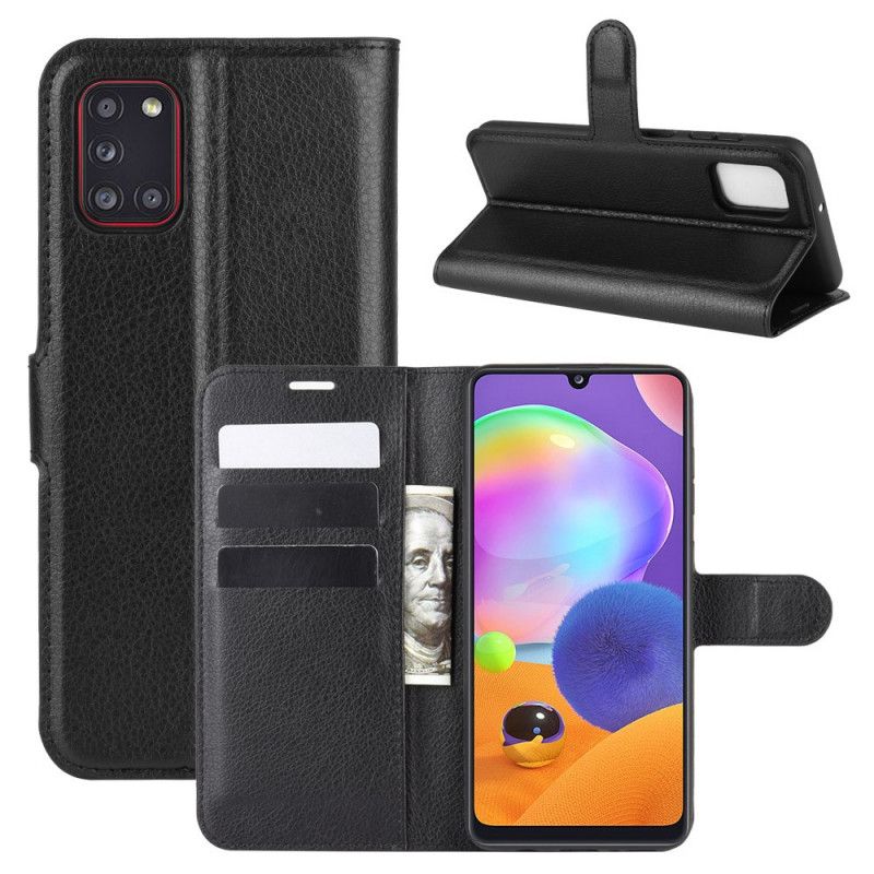 Etui Folio Samsung Galaxy A31 Biały Czarny Klasyczny