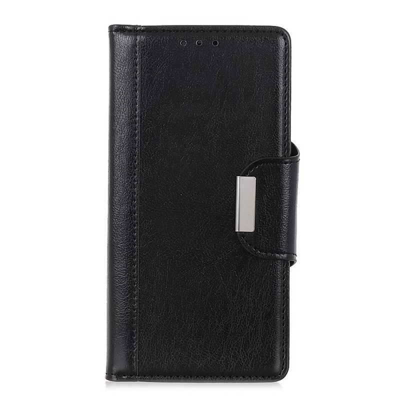 Etui Folio Samsung Galaxy A31 Biały Czarny Zapięcie Eleganckie Ze Sztucznej Skóry Etui Ochronne