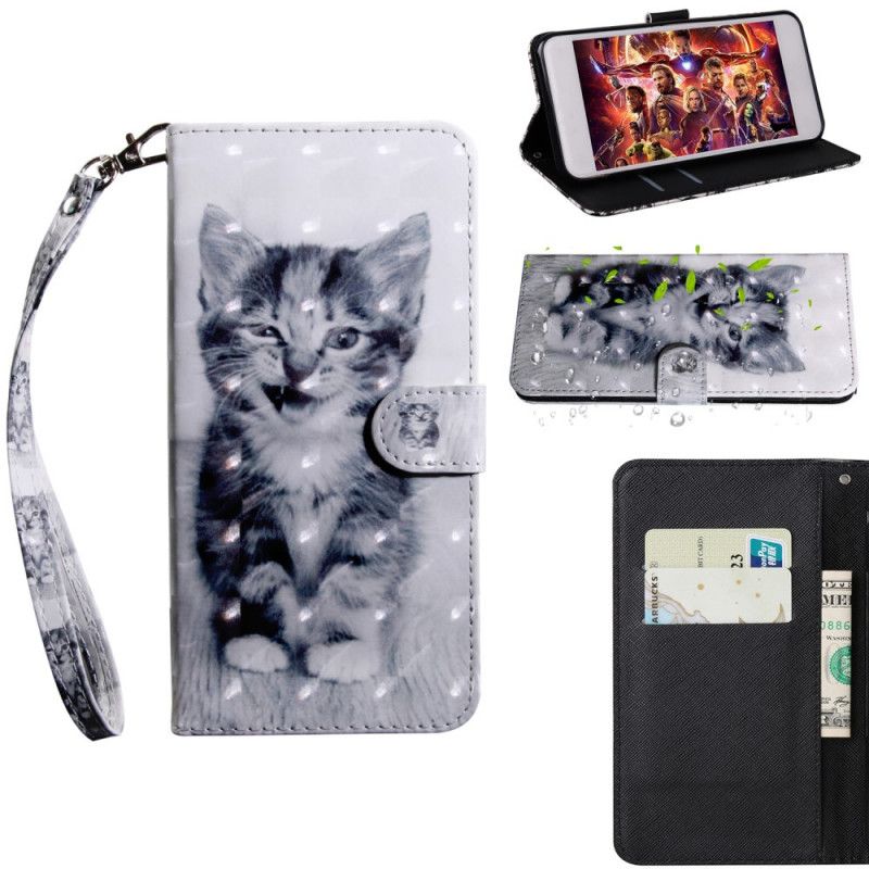 Etui Folio Samsung Galaxy A31 Czarno-Biały Cat Etui Ochronne