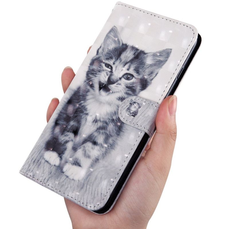 Etui Folio Samsung Galaxy A31 Czarno-Biały Cat Etui Ochronne