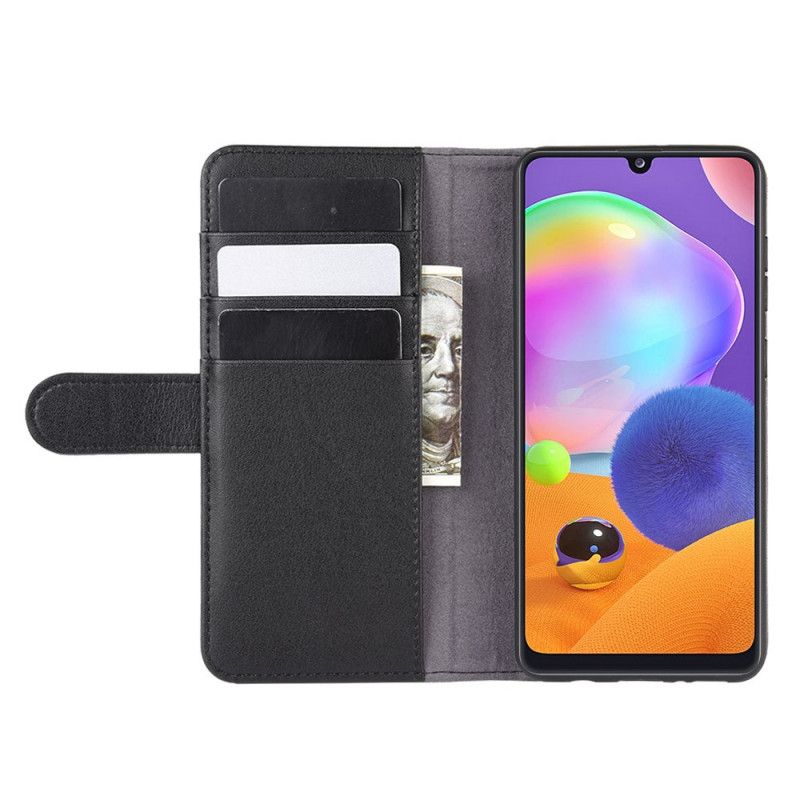 Etui Folio Samsung Galaxy A31 Czarny Dwoina Skórzana