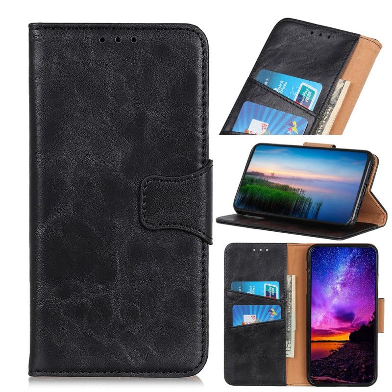 Etui Folio Samsung Galaxy A31 Czarny Dwustronne Zapięcie Z Dwoiny Skóry Etui Ochronne