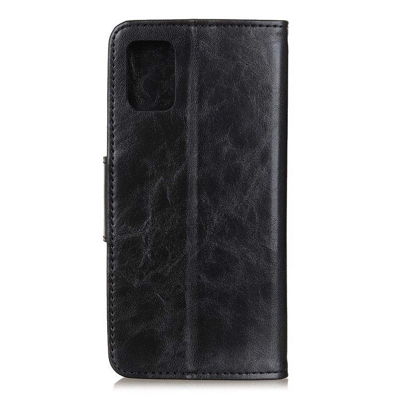 Etui Folio Samsung Galaxy A31 Czarny Dwustronne Zapięcie Z Dwoiny Skóry Etui Ochronne