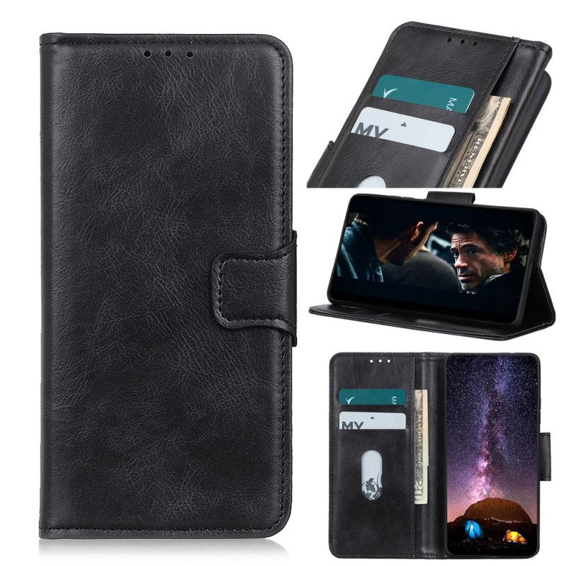 Etui Folio Samsung Galaxy A31 Czarny Zapięcie Dwustronne Z Efektem Skóry Etui Ochronne