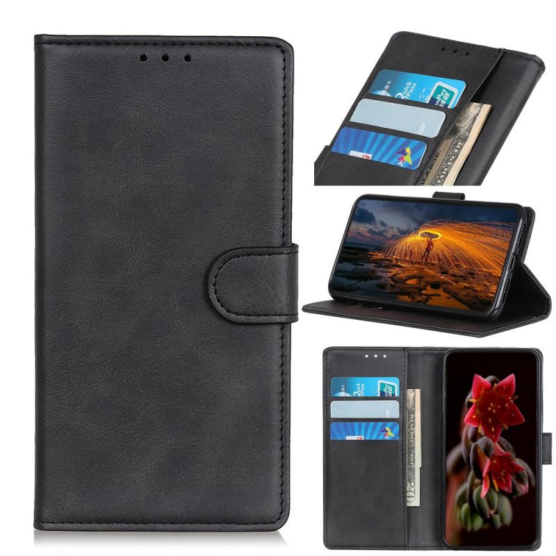 Etui Folio Samsung Galaxy A31 Czerwony Czarny Efekt Skóry Matowej Retro