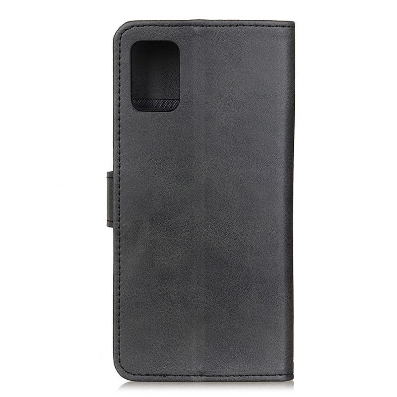 Etui Folio Samsung Galaxy A31 Czerwony Czarny Efekt Skóry Matowej Retro