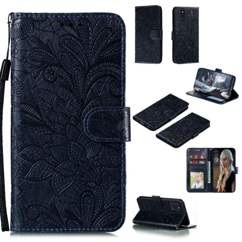 Etui Folio Samsung Galaxy A31 Czerwony Szary Plemienne Kwiaty Stringi Etui Ochronne