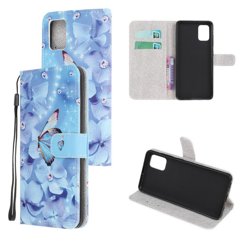 Etui Folio Samsung Galaxy A31 Diamentowe Motyle Ze Stringami