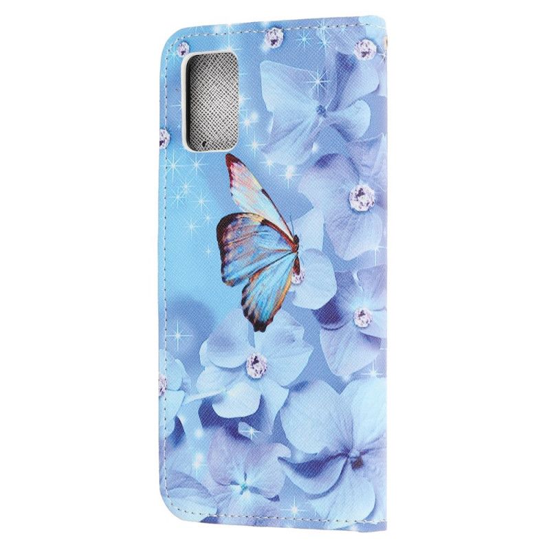 Etui Folio Samsung Galaxy A31 Diamentowe Motyle Ze Stringami