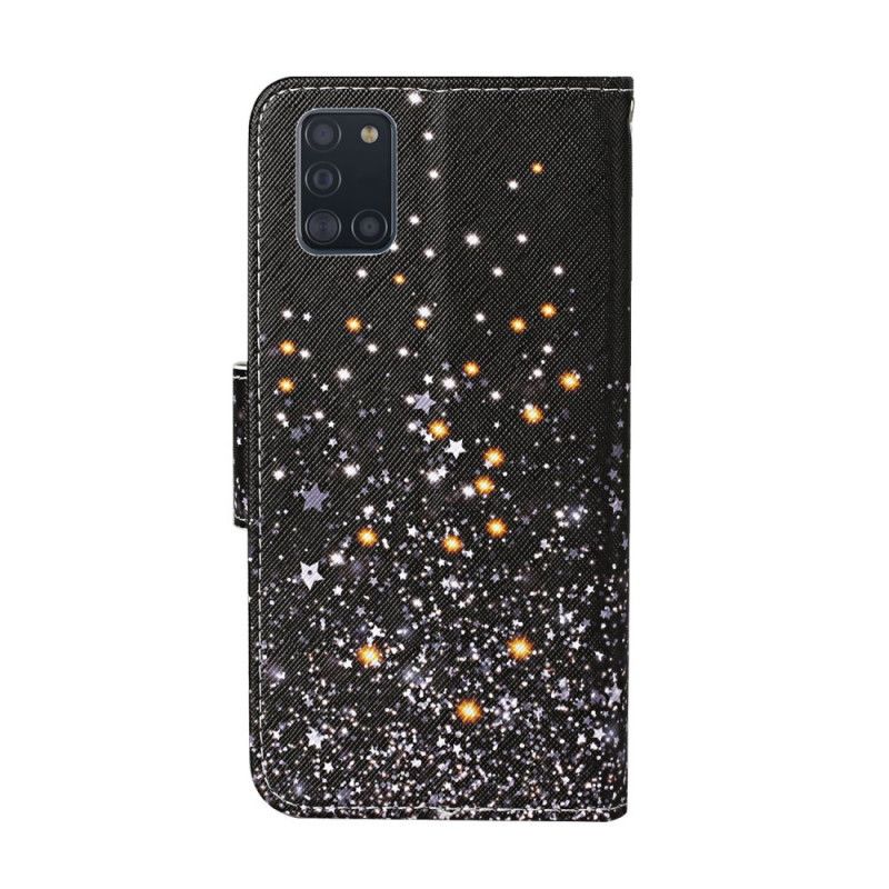 Etui Folio Samsung Galaxy A31 Gwiazdki I Cekiny Z Paskiem Etui Ochronne