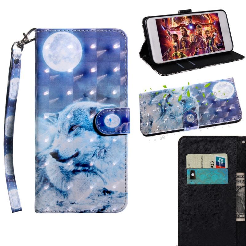 Etui Folio Samsung Galaxy A31 Księżycowy Wilk Etui Ochronne