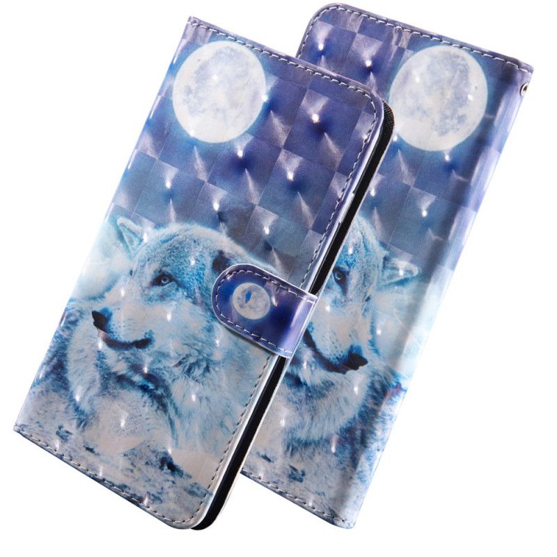 Etui Folio Samsung Galaxy A31 Księżycowy Wilk Etui Ochronne