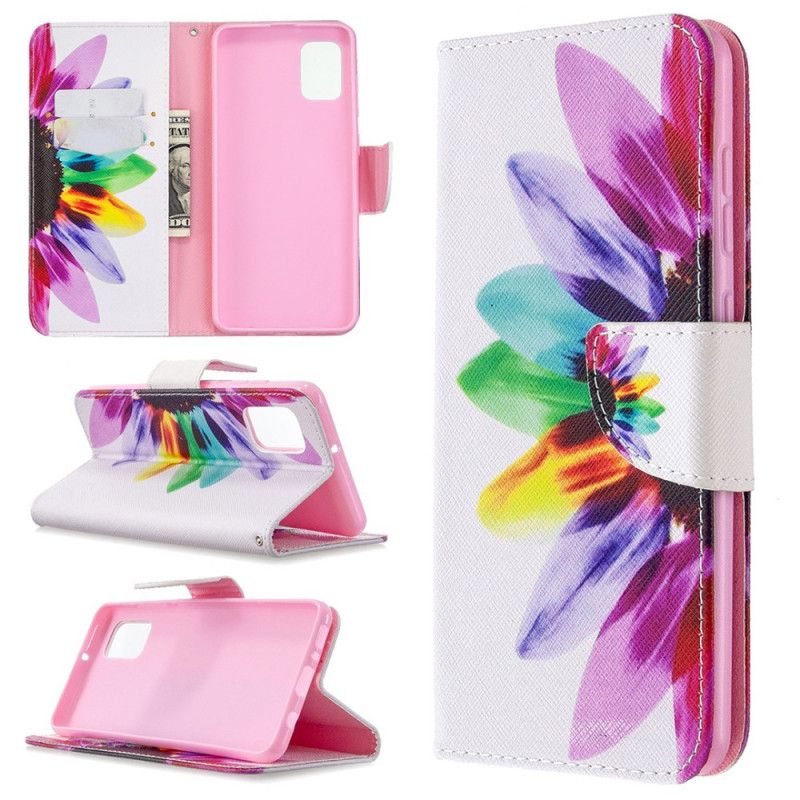 Etui Folio Samsung Galaxy A31 Kwiat Akwareli Etui Ochronne