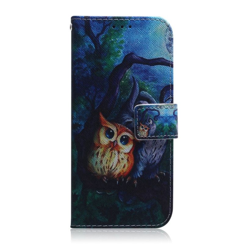 Etui Folio Samsung Galaxy A31 Malowanie Sowy Etui Ochronne