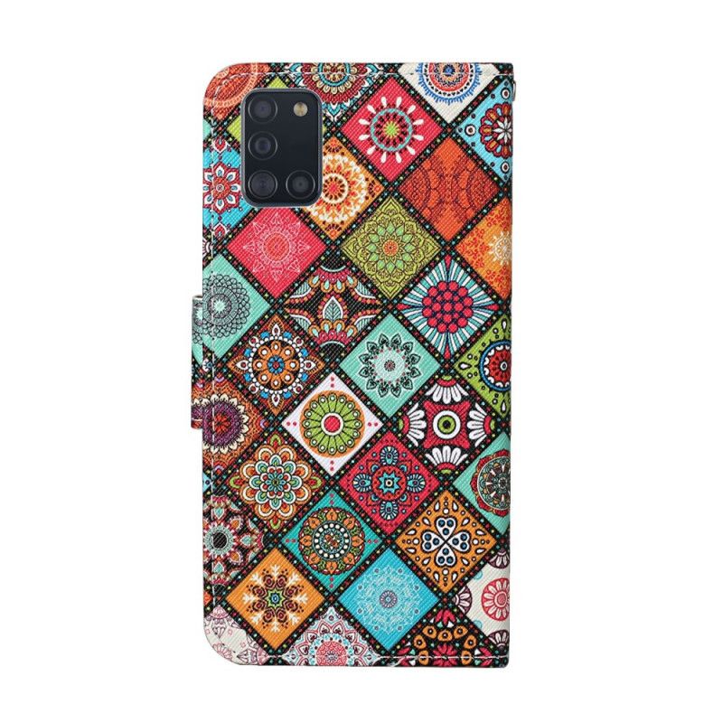 Etui Folio Samsung Galaxy A31 Patchworkowe Mandale Ze Stringami