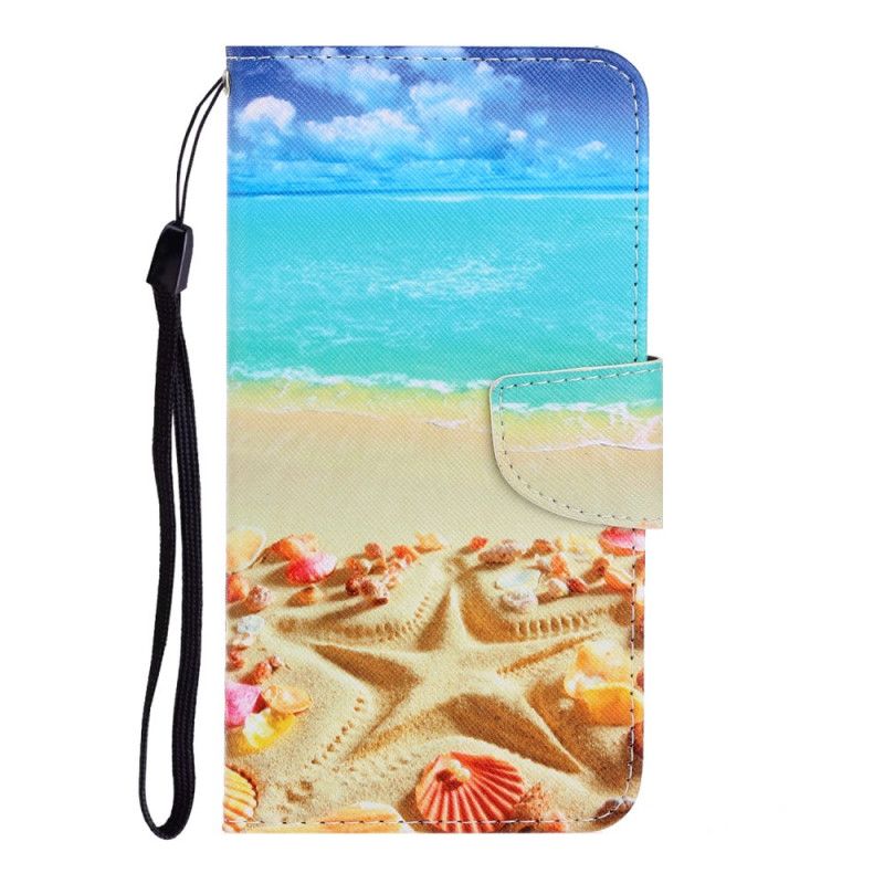 Etui Folio Samsung Galaxy A31 Plaża Z Paskiem