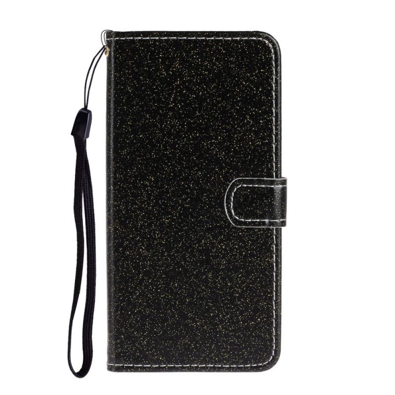 Etui Folio Samsung Galaxy A31 Srebrny Czarny Brokat