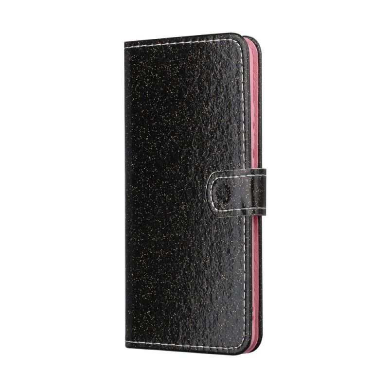 Etui Folio Samsung Galaxy A31 Srebrny Czarny Brokat